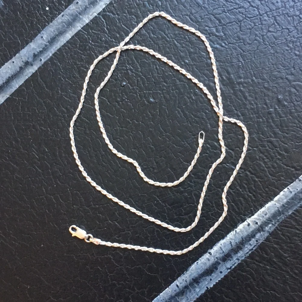 Vintage Sterling 22” Twist Rope Chain